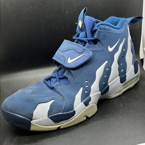 Nike Air Air Diamond Turf Blue White Men's Athletic Sneaker Mid Top Tennis Shoes
